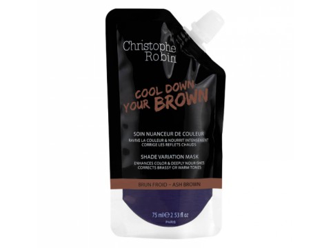 Christophe Robin SHADE VARIATION MASK - ASH BROWN dažanti plaukų kaukė 75ml